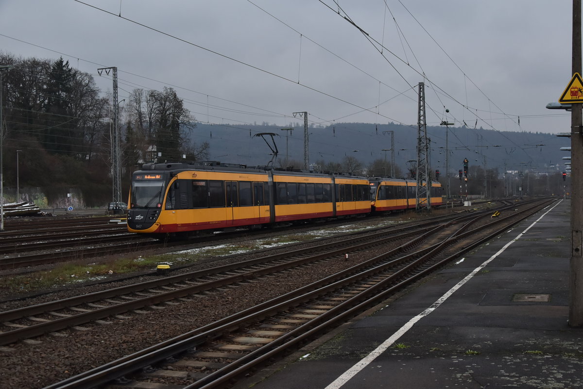 S41 auf dem Weg nach Heilbronn beim Verlassen von Neckarelz am 4.1.2019 