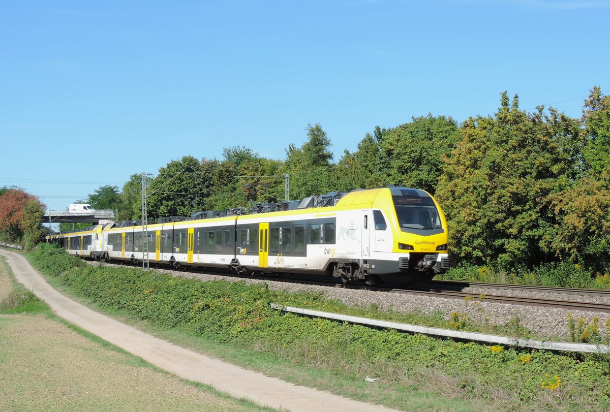 Sachsenheim - 8. September 2020 : Flirt III ET4.07A als RE 19013 Karlsruhe - Stuttgart.