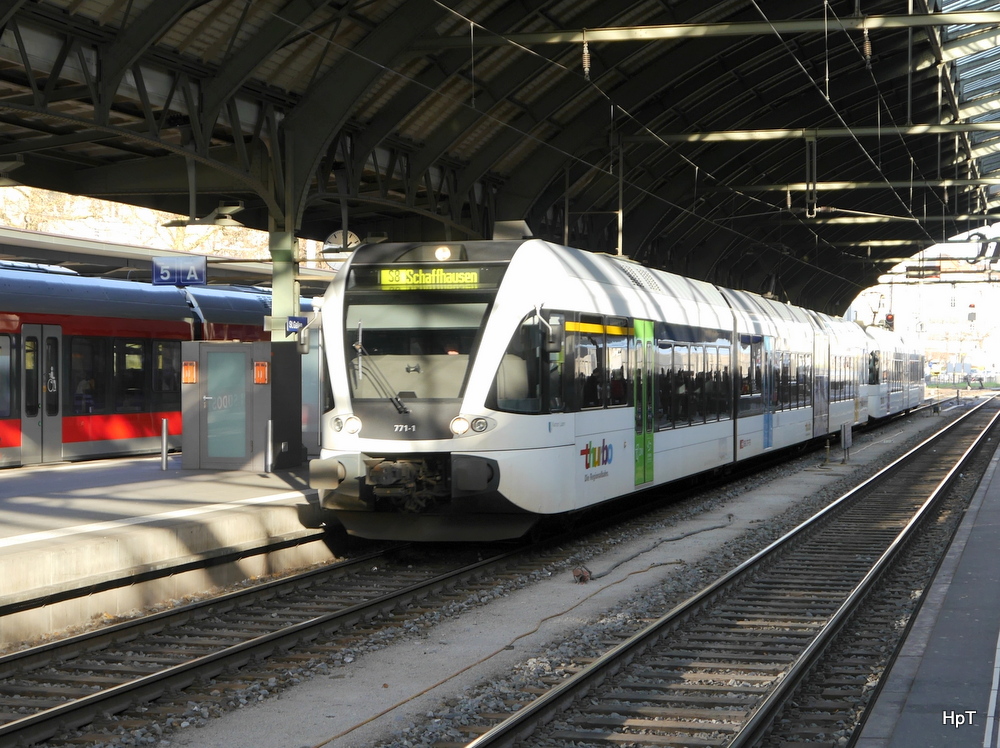 SBB / thurbo - Triebwagen RABe 526 771-1 im Bahnhof St.Gallen am 13.12.2014