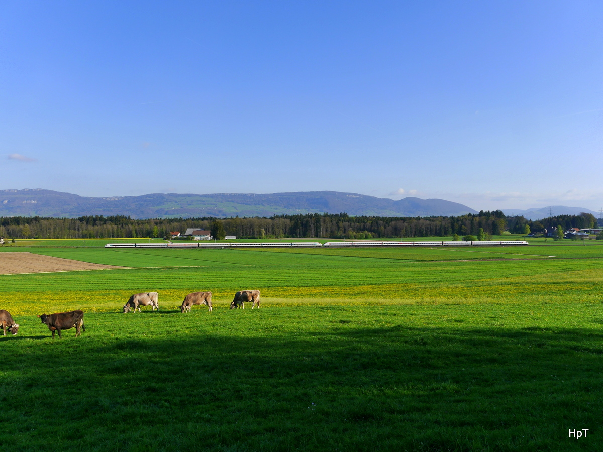 SBB - 2 ICN zusammen unterwegs nach Solothurn bei Etziken am 13.04.2017