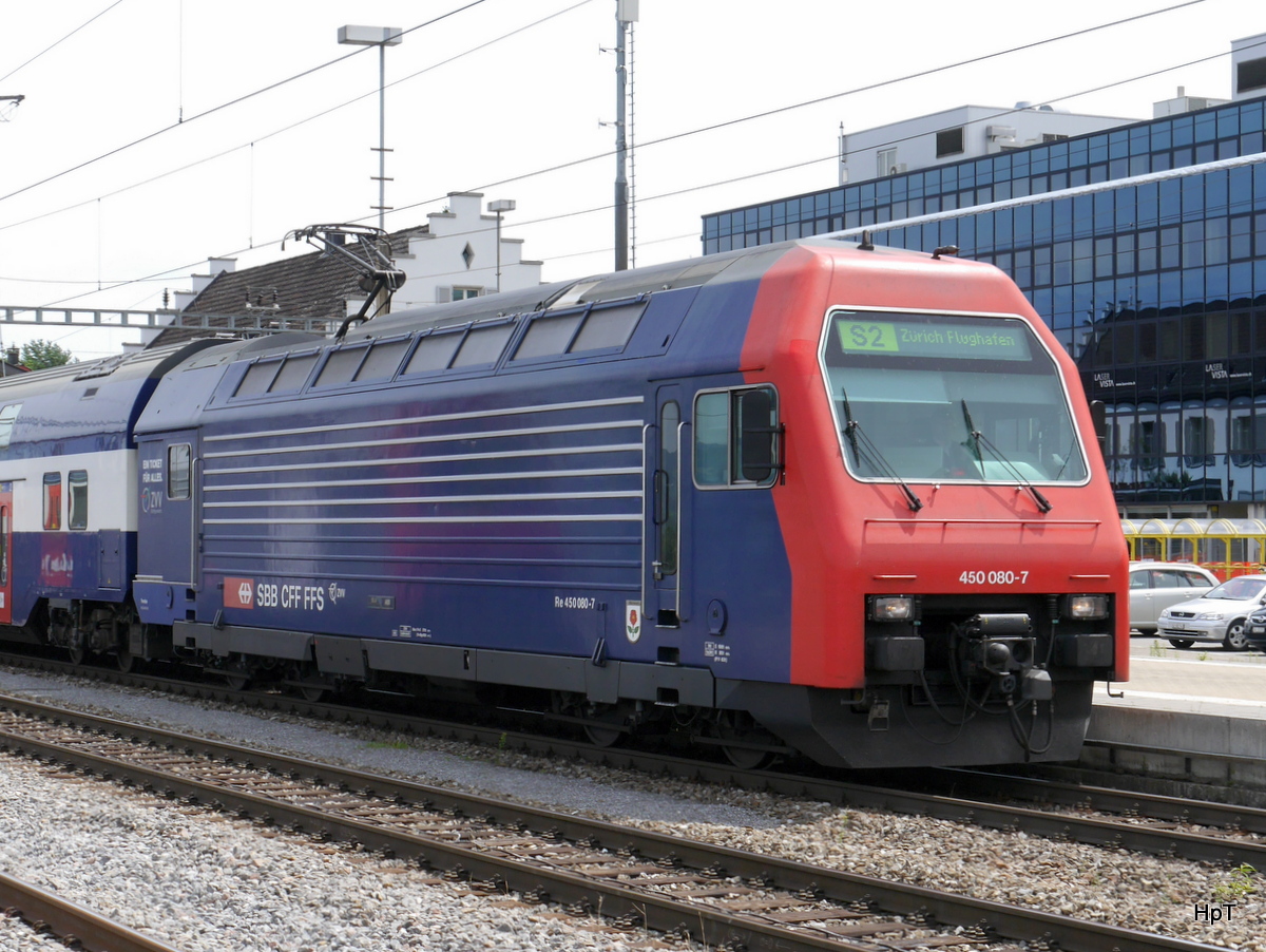 SBB - 450 080-7 unterwegs auf der S2 in Pfäffikon am 26.07.2015