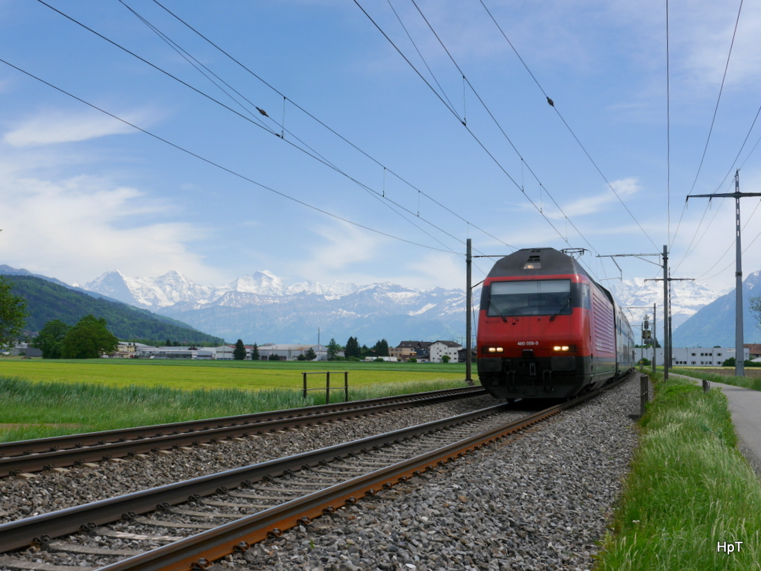 SBB - 460 059-9 mit IR unterwegs bei Uttigen am 14.05.2015