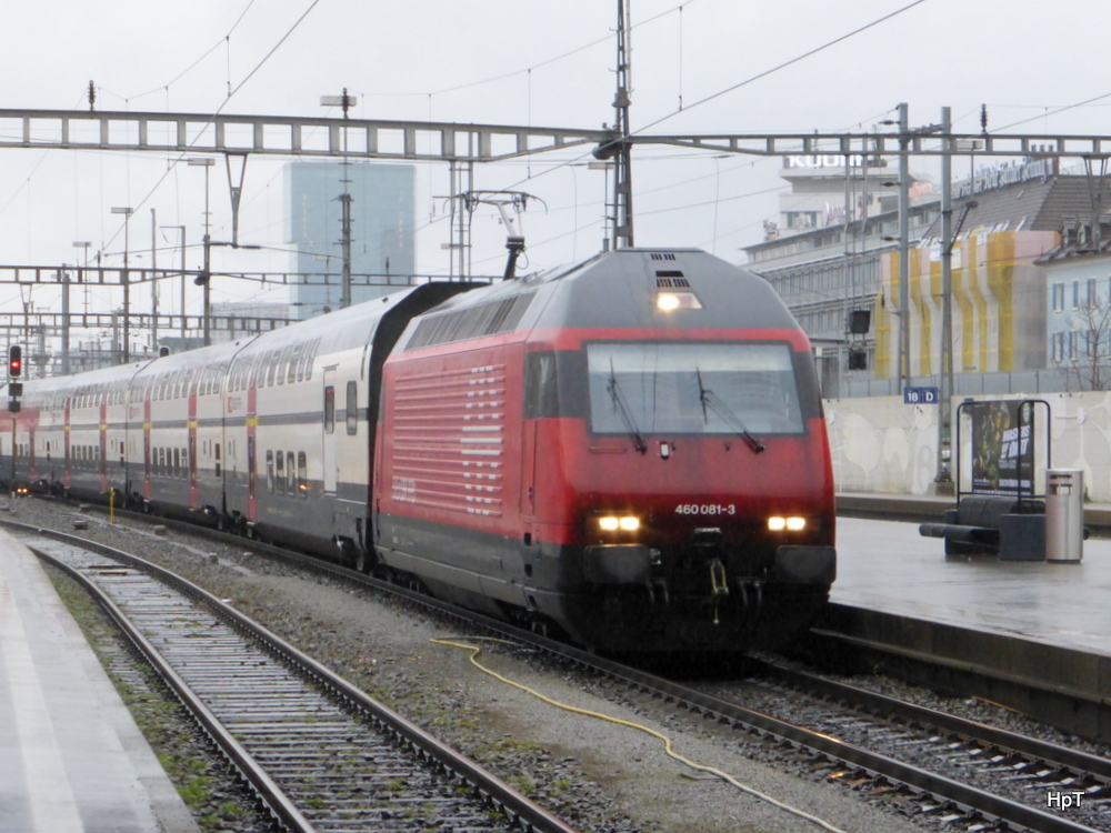 SBB - 460 081-3 mit IR bei der einfahrt in HB Zürich am 22.03.2014