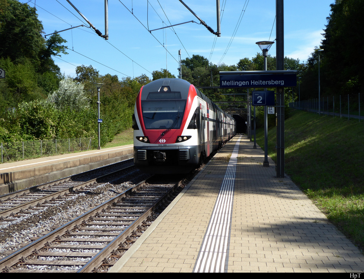 SBB - 511 123 als IR bei der durchfahrt in Mellingen-Heitersberg am 05.09.2020