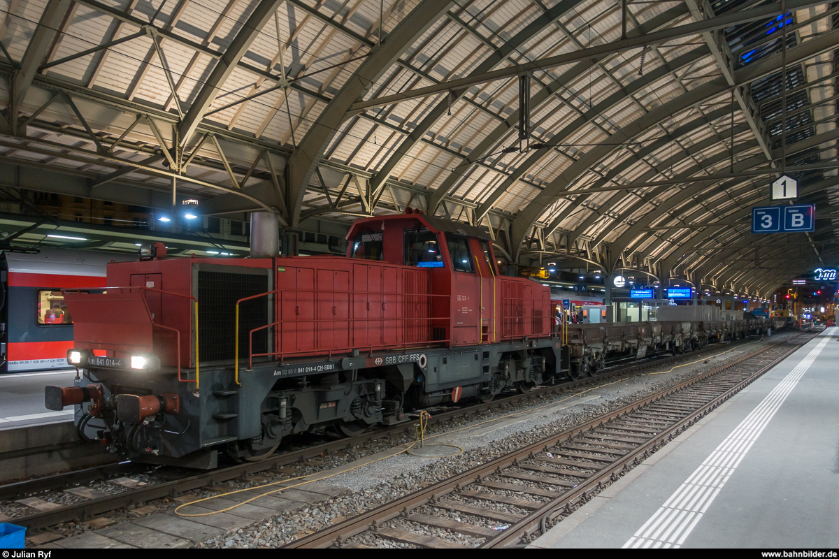 SBB Am 841 014 mit Bauzug am 13. April 2018 in St. Gallen.