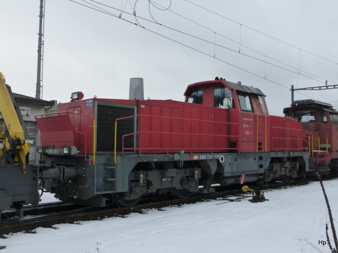 SBB - Am  841021-9 abgestellt im SBB Güterbahnhof Biel am 01.02.2015