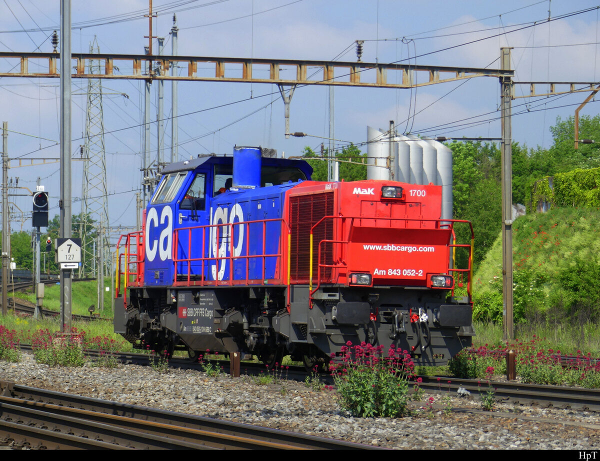 SBB - Am 843 052-2 unterwegs in Pratteln am 09.05.2022