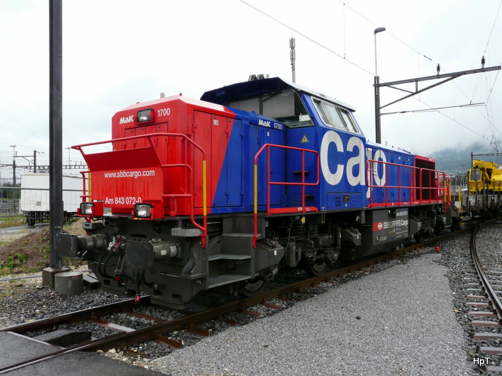 SBB - Am 843 072-0 im Gterbahnhof Biel am 08.09.2013