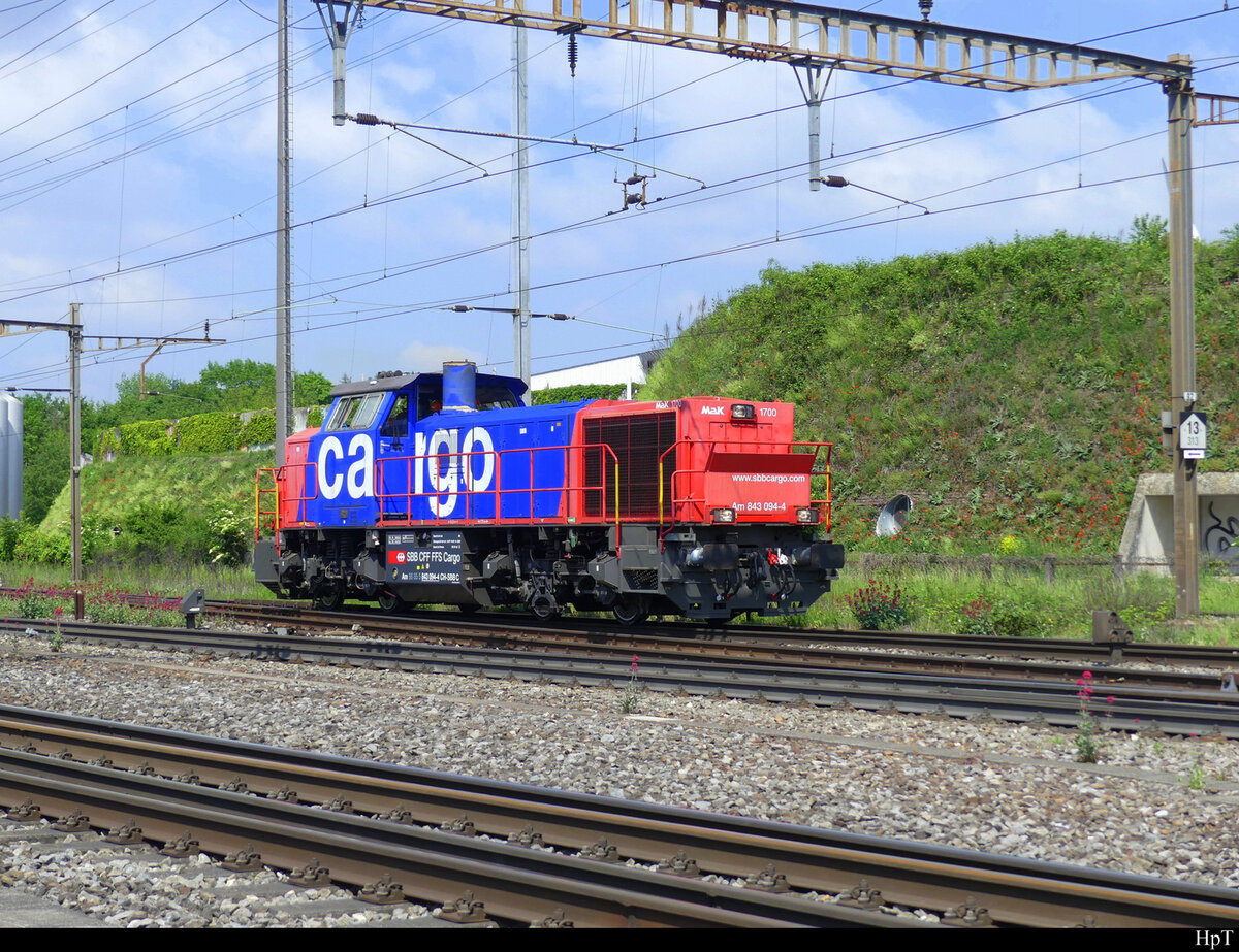 SBB - Am 843 094-4 unterwegs in Pratteln am 09.05.2022