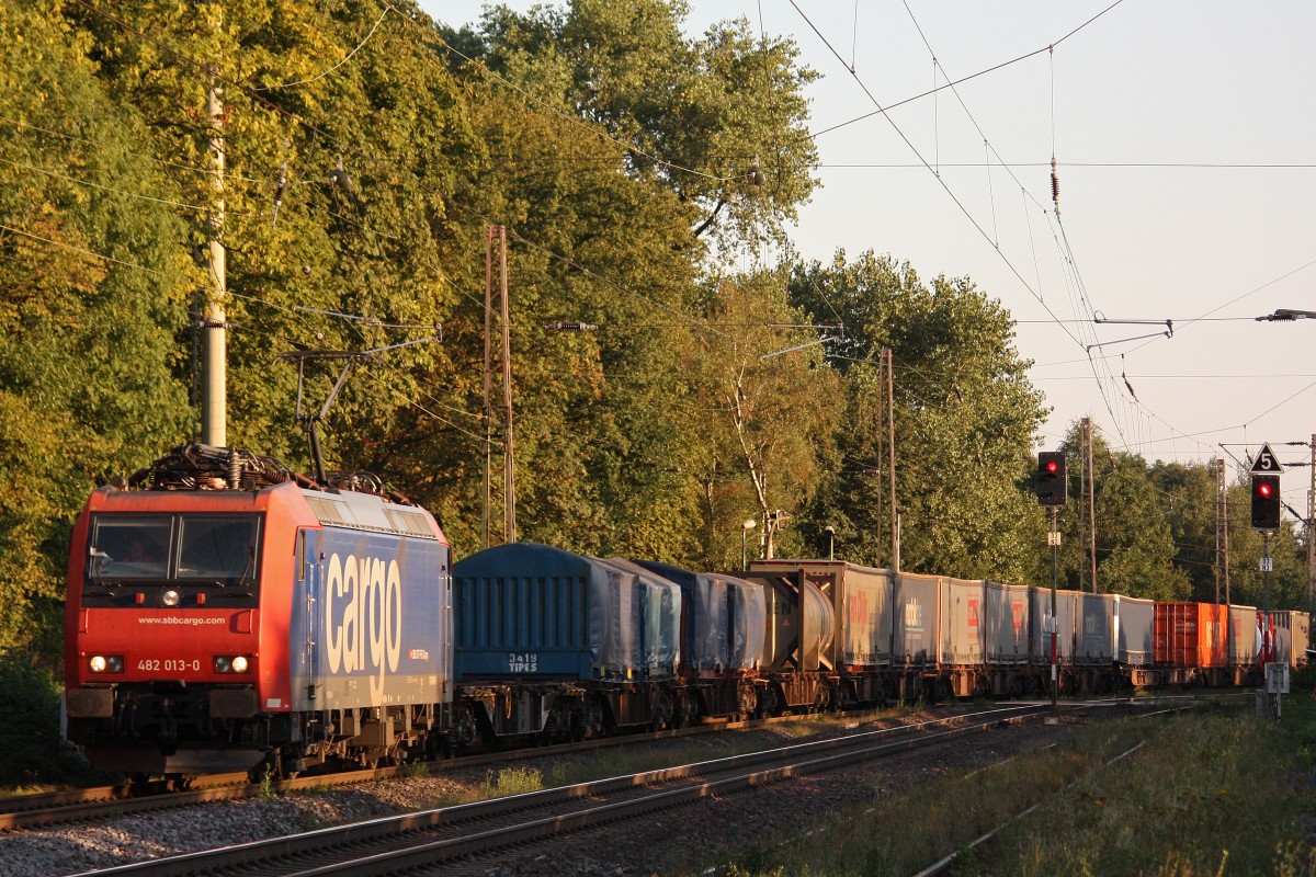 SBB Cargo 482 013 am 5.9.13 mit einem KLV in Ratingen-Lintorf.