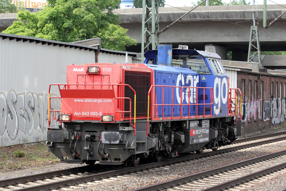 SBB Cargo Am 843 093-6 in Hamburg-Harburg 9.6.2021