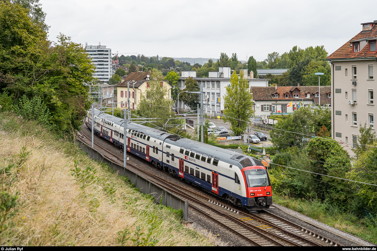 SBB DTZ RABe 514 043 als S nach Unterterzen am 26. September 2020 bei Zürich Wollishofen.