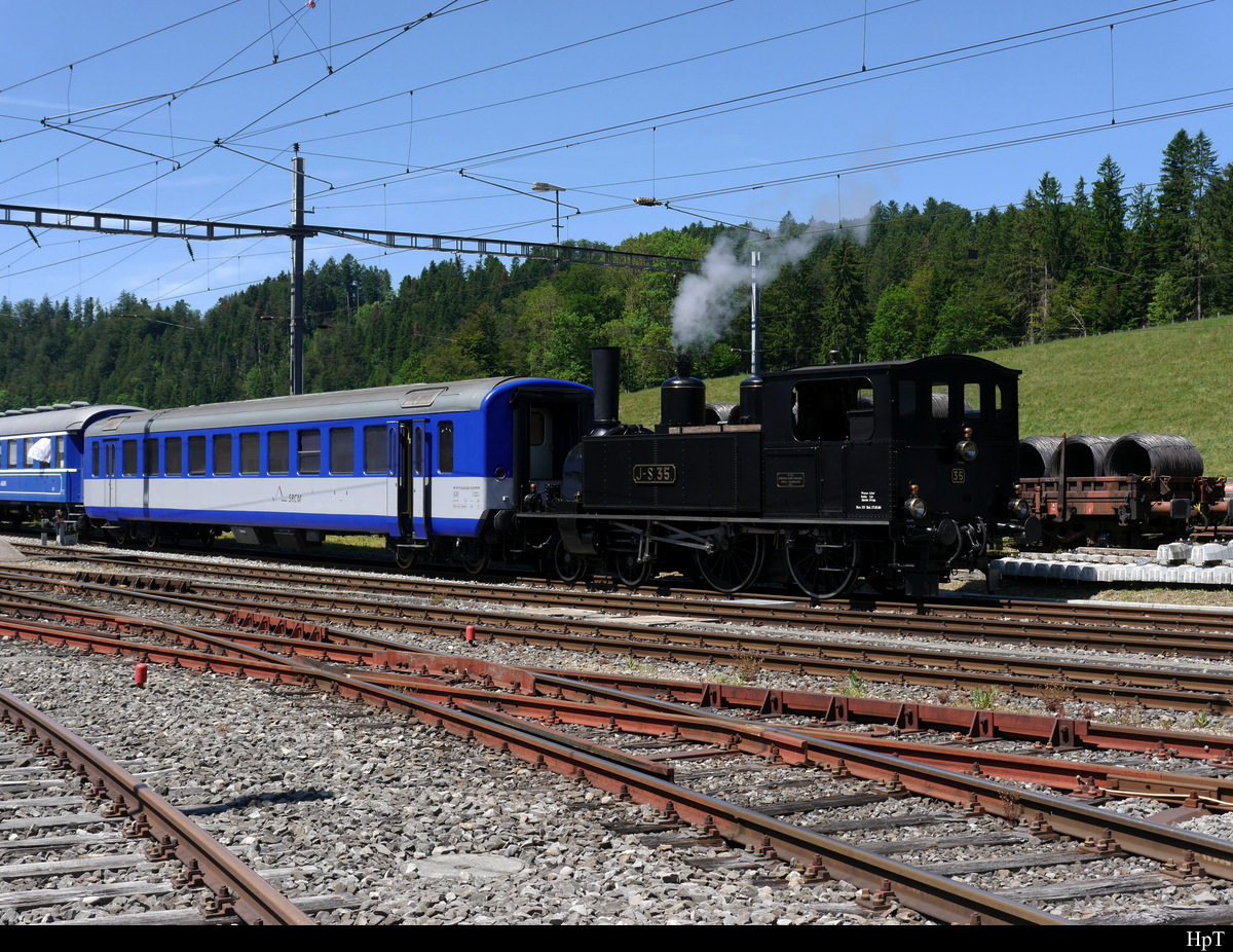 SBB Historic / OeBB - Dampflok Eb 2/4 35 unterwegs für die OeBB als Extrazug in Sumiswald-Grünen am 08.06.2019