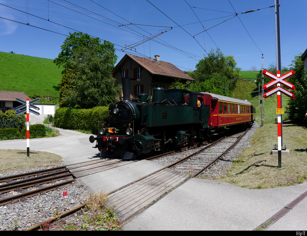 SBB Historic / OeBB - Dampflok Ed 2x2/2 196 unterwegs für die OeBB als Extrazug in Sumiswald-Grünen am 08.06.2019