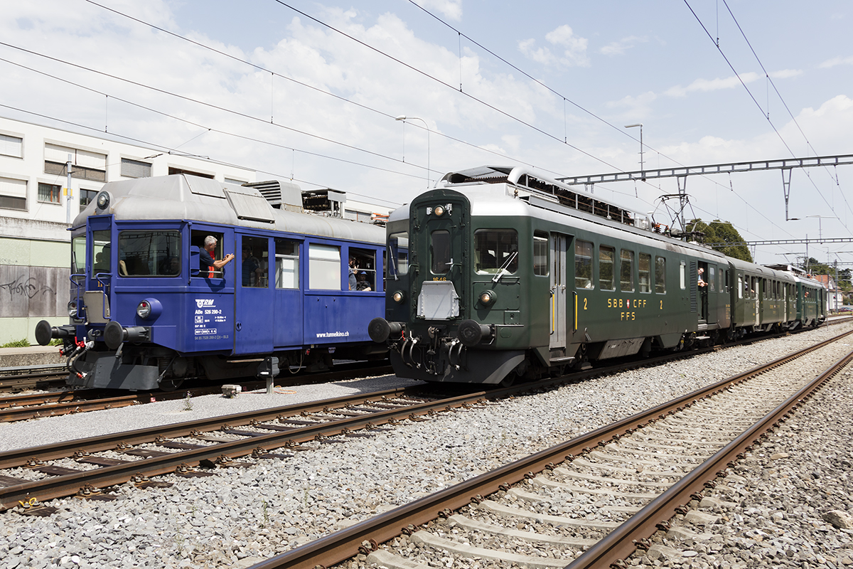 SBB Historic, BDe 4/4, 1646 + ABe 4/4, 526290-2, 01.08.2017, Laufenburg 



