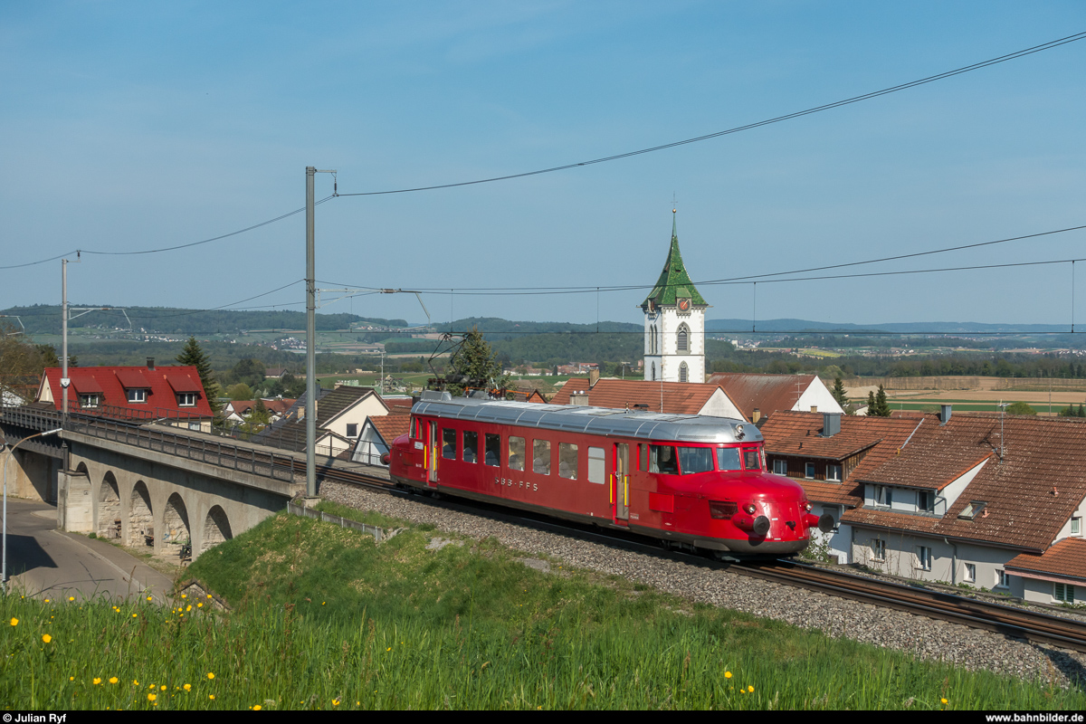 SBB Historic RAe 2/4 1001 auf dem Weg von Schaffhausen nach Rapperswil am 21. April 2018 in Lottstetten.