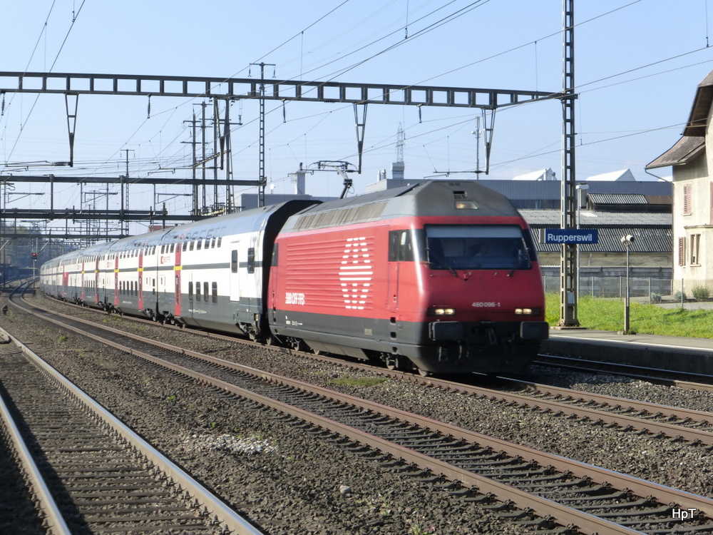 SBB - IR mit der Lok 460 096-1 bei der durchfahrt in Rupperswil am 26.10.2014