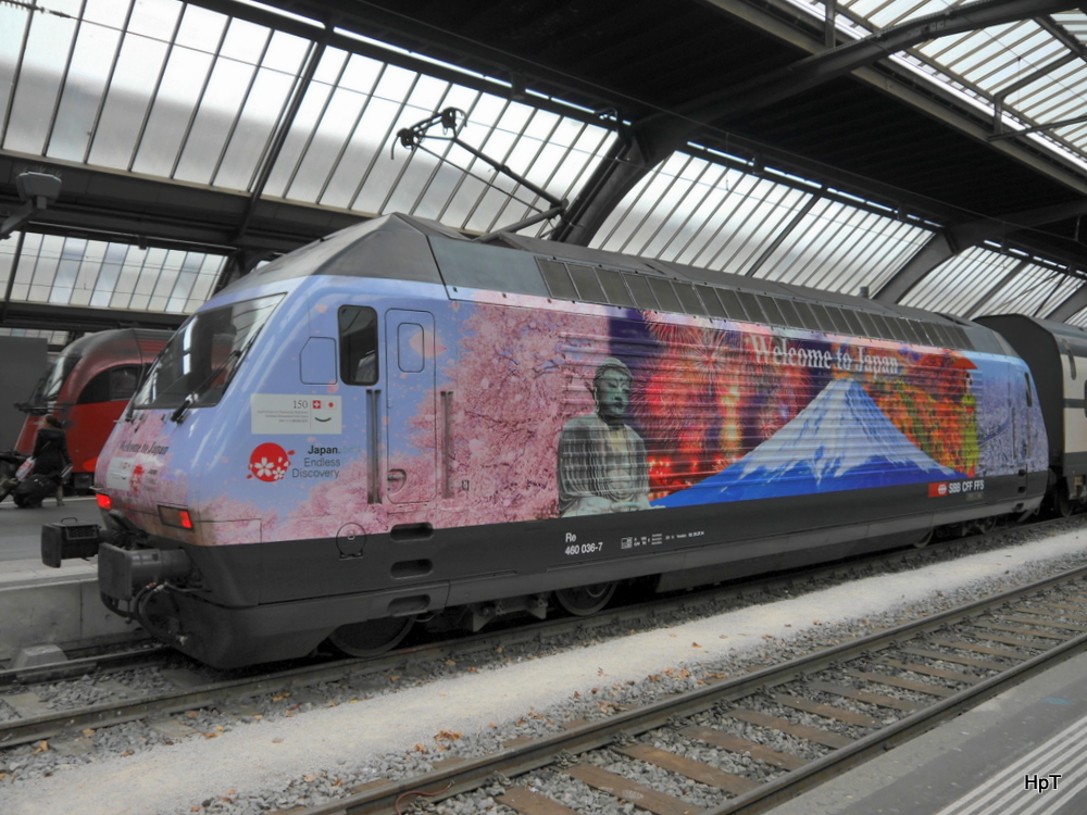 SBB - Lok 460 036-7 im HB Zürich am 30.11.2014