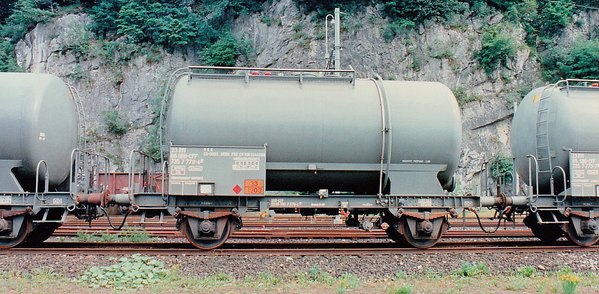 SBB OKK Kesselwagen in Interlaken, August 1996
