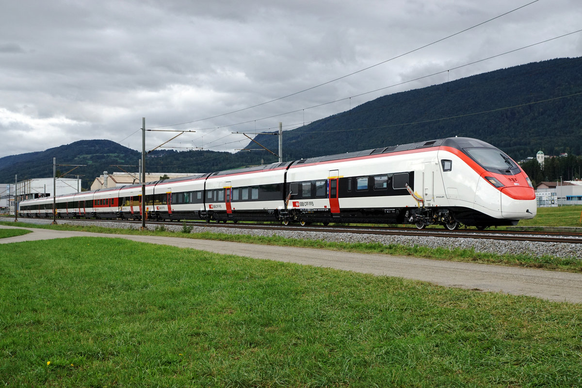 SBB: RABe 501  Giruno  anlässlich einer Testfahrt bei Grenchen am 13. September 2017.
Foto: Walter Ruetsch