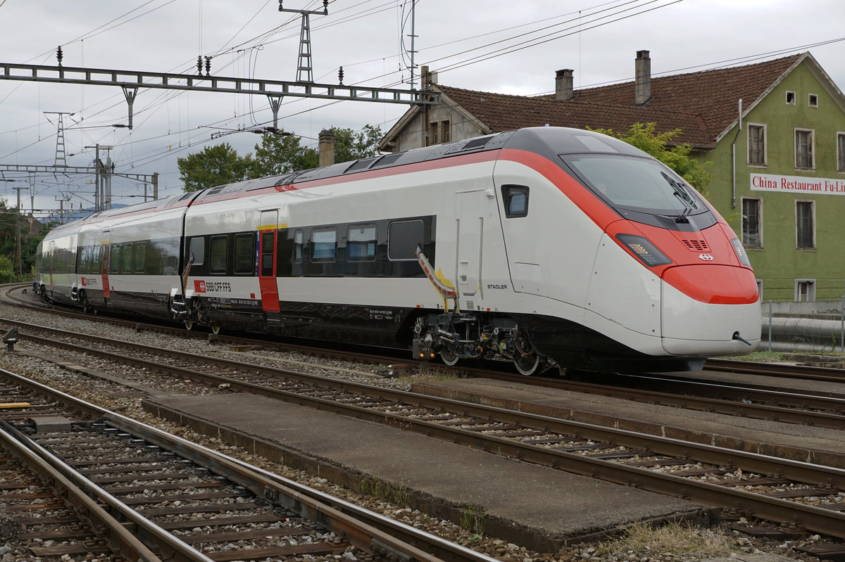SBB: RABe 501  Giruno  anlässlich einer Testfahrt bei Solothurn am 13. September 2017.
Foto: Walter Ruetsch