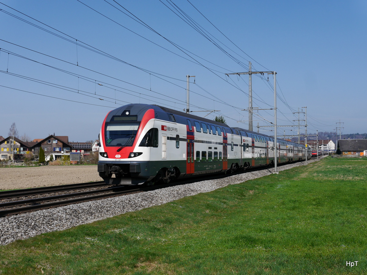 SBB - RABe 511 021-3 unterwegs nach Bern bei Lyssach am 25.03.2017