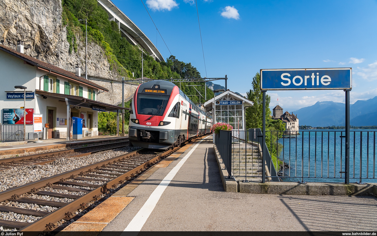 SBB RABe 511 104 / RE St-Maurice - Genève Aéroport / Veytaux-Chillon, 18. Juli 2021