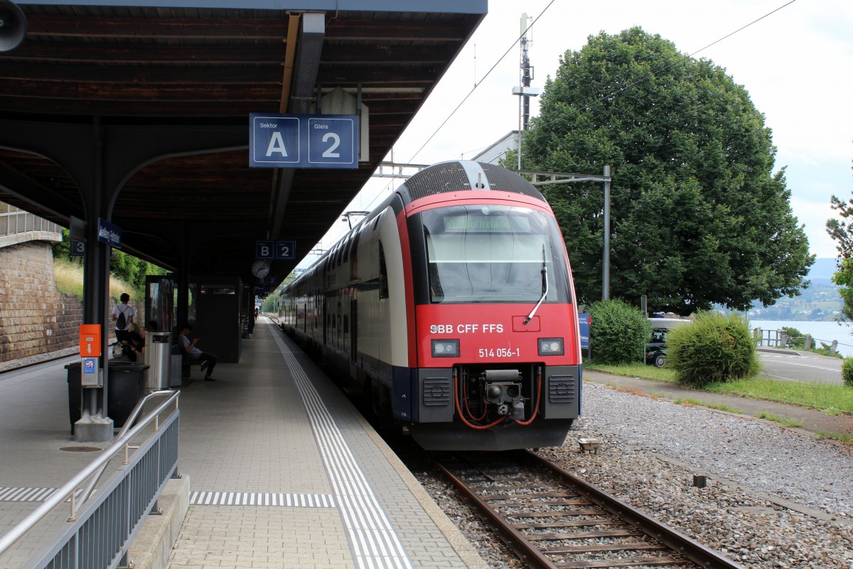 SBB: RABe 514 056-1 als ZVV S16 Herrliberg-Feldmeilen am 13. Juli 2015.