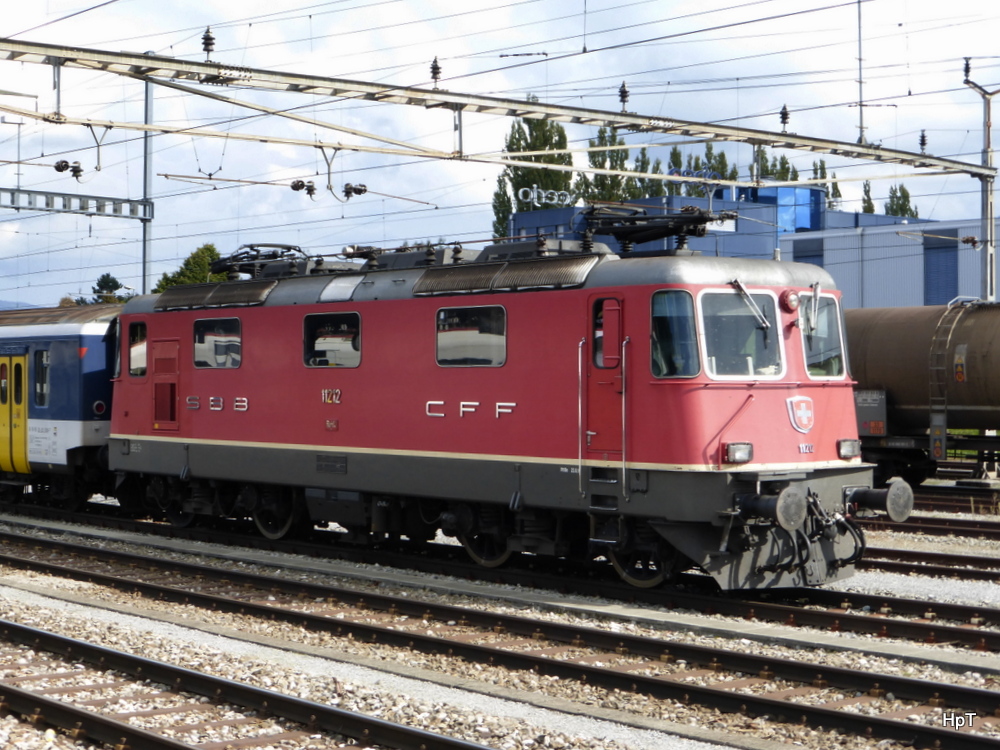 SBB - Re 4/4 11212 abgestellt im Bahnhof Delemont am 20.09.2014