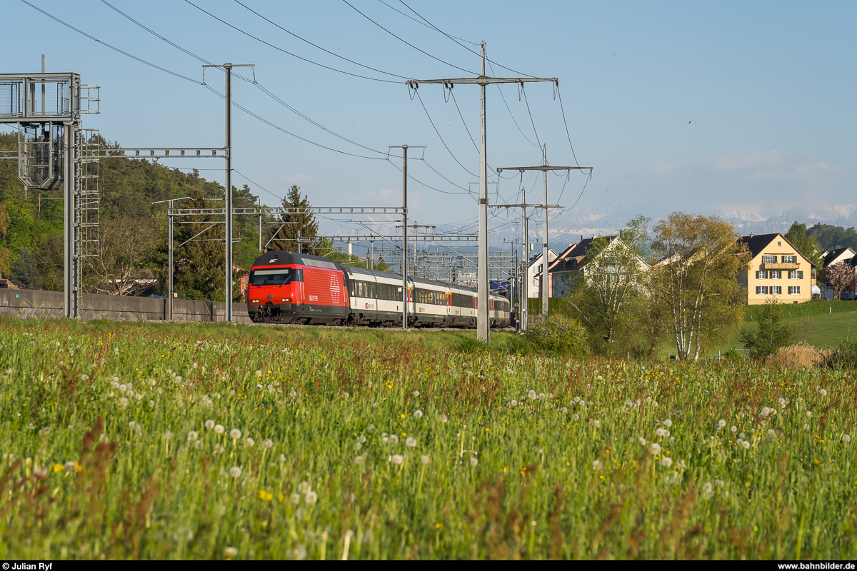 SBB Re 460 mit IC 61 Interlaken Ost - Basel SBB am 22. April 2020 zwischen Gümligen und Ostermundigen.