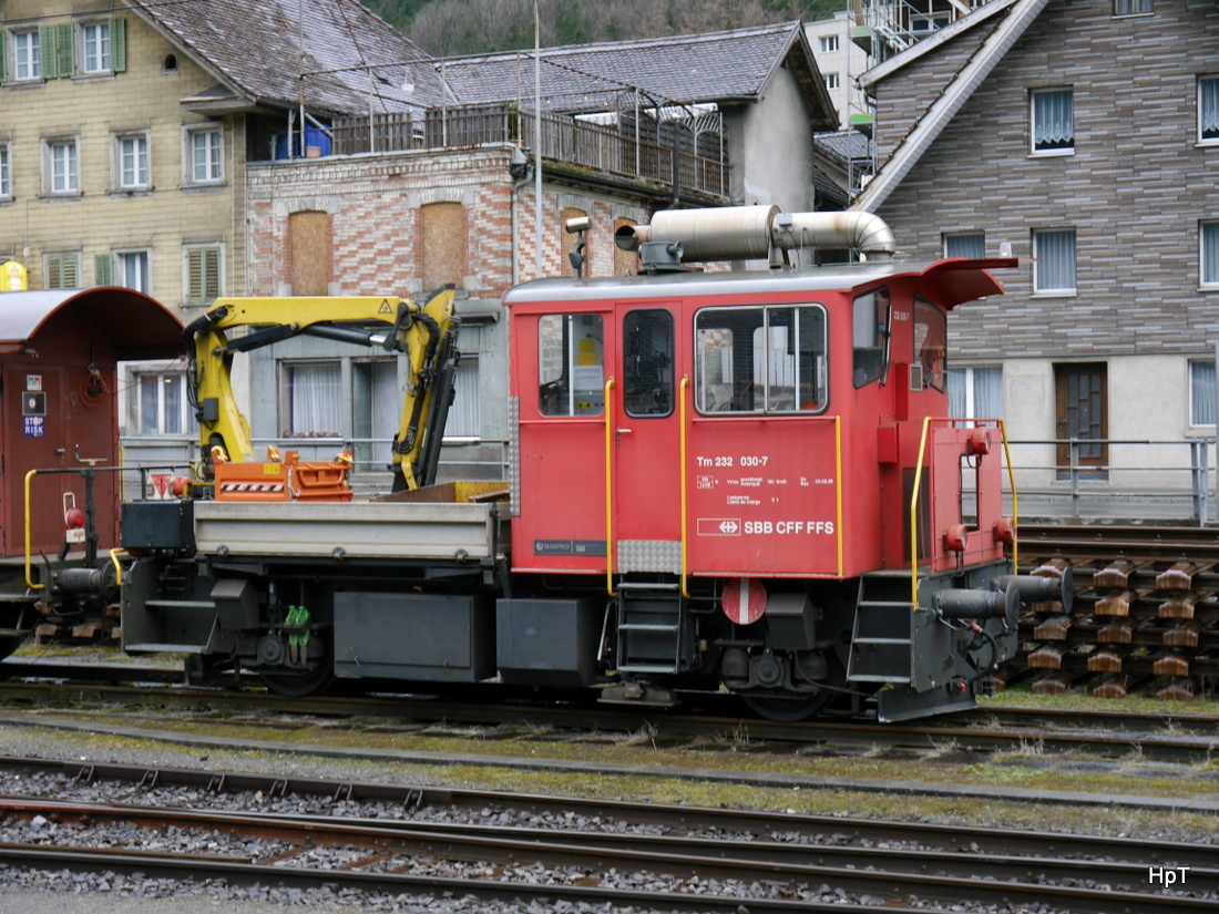 SBB - Tm 232 030-7 in Erstfeld am 27.02.2015