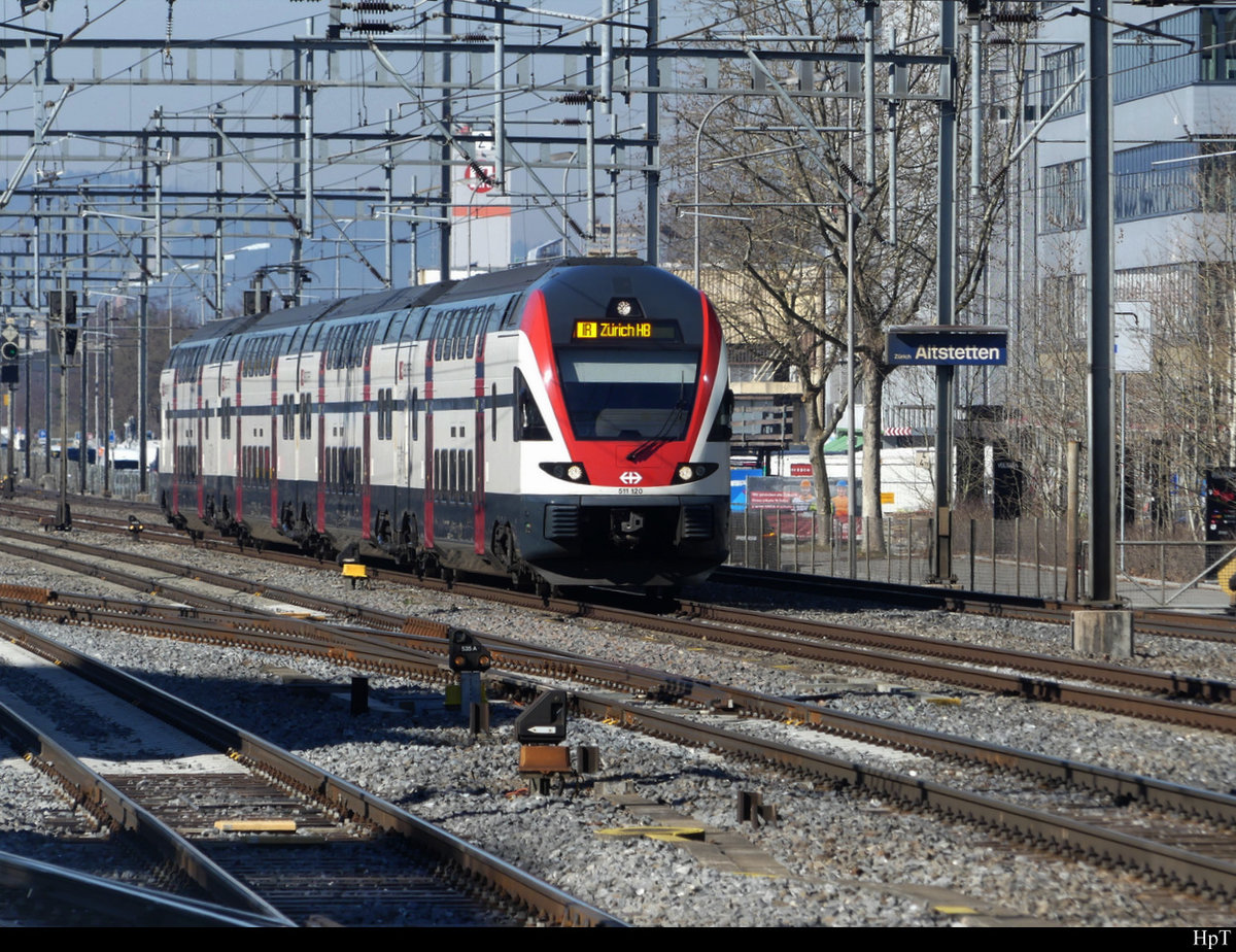 SBB - Triebzug RABe 511 120 bei der durchfahrt im Bahnhof Altstetten am 21.02.2021