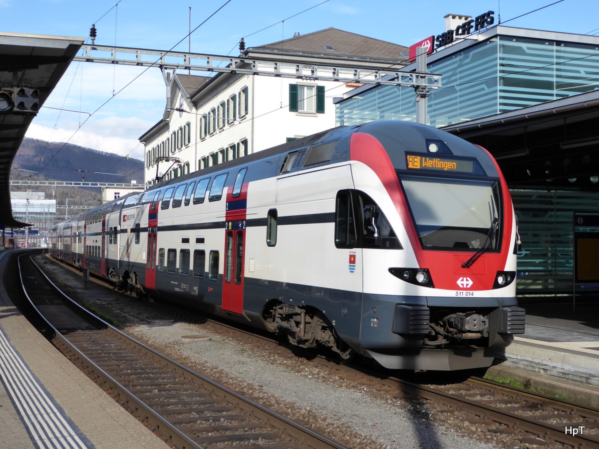 SBB - Triebzug RABe 511 014-8 in Olten als RE nach Wettingen am 11.02.2016