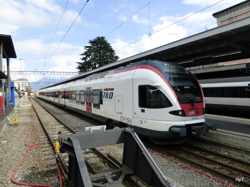 SBB - Triebzug RABe 524 106 in Locarno am 23.08.2014