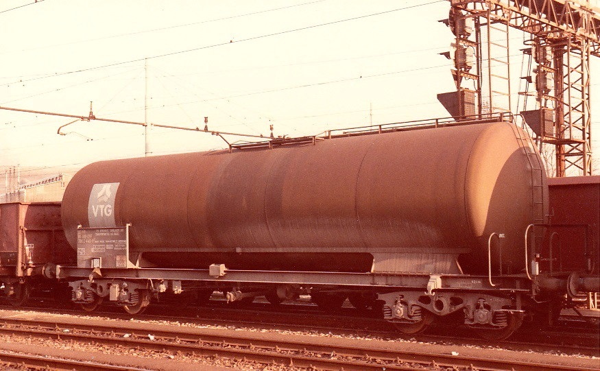 SBB VTG Kesselwagen in Mailand, März 1984 (Hinweis: in www.rail-pictures.com Bild mit Weißabgleich)