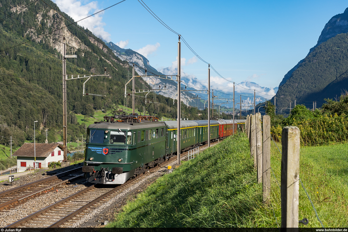 SBBH Ae 6/6 11411 / Erstfeld - Göschenen / Silenen, 18. September 2021<br>
Gotthard Bahntage 2021