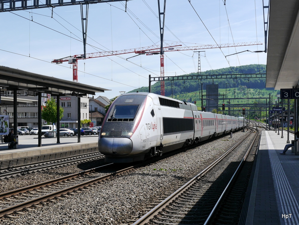 SBB/SNCF - TGV 4412 bei der durchfahrt im Bahnhof Sissach am 05.05.2014