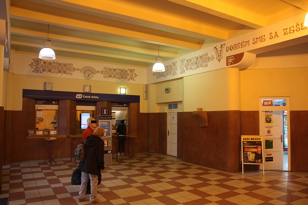 Schalterhalle des Bahnhof Uherske Hradiste am 08.September 2018.