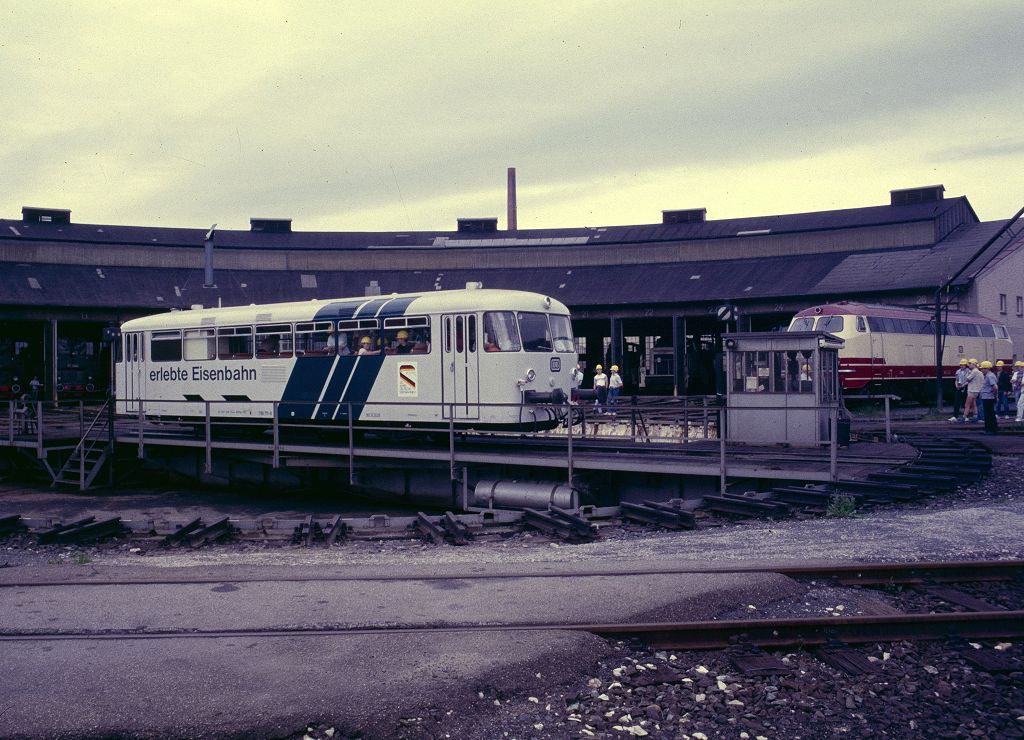 Schienenbus  Erlebte Eisenbahn  798 711 im Bw Nürnberg Personenbf. 29.07.1985