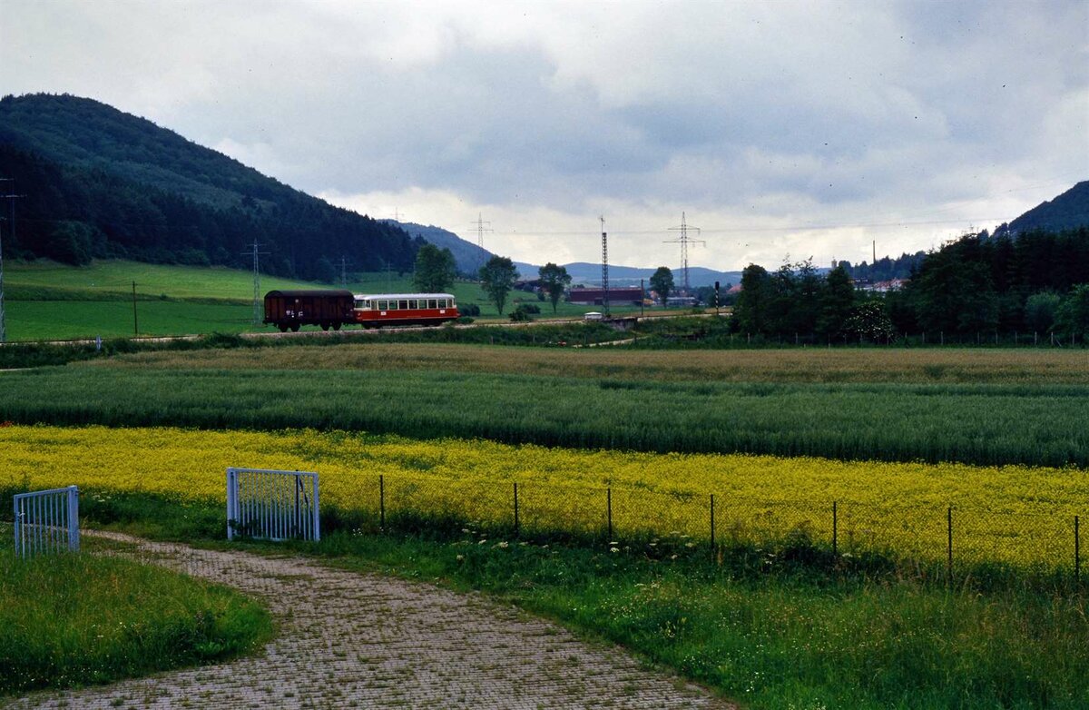Schienenbuszug der Hohenzollerischen Landesbahn, 29.10.1984