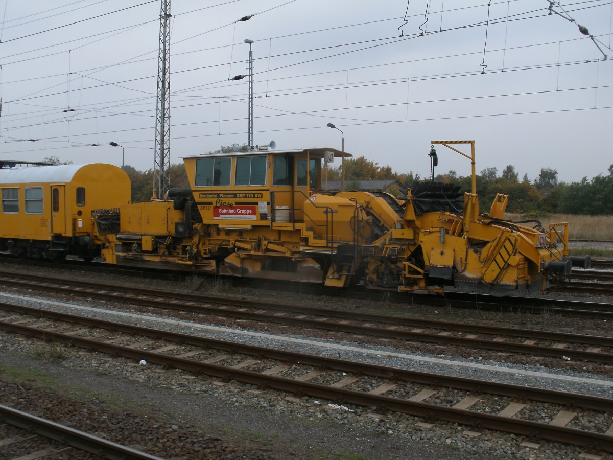 Schotterpflug,am 12.Oktober 2013,in Stralsund.