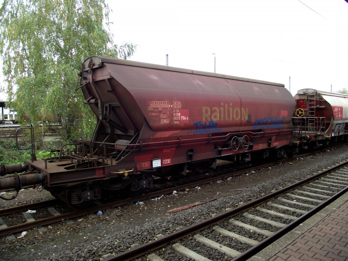 Schttgutwagen steht am 07.11.13 in Hanau Hbf 