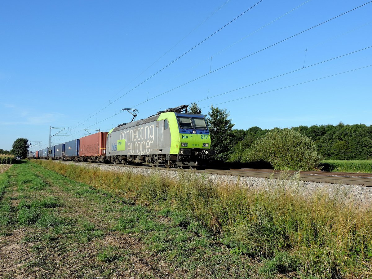 Schutterwald - 07.08.17 : Re 485 017 mit einem KLV