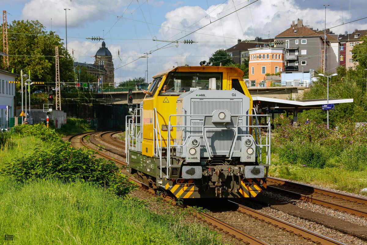 Schweerbau vossloh G6 in Wuppertal, August 2023.
Gr��e an den Tf!