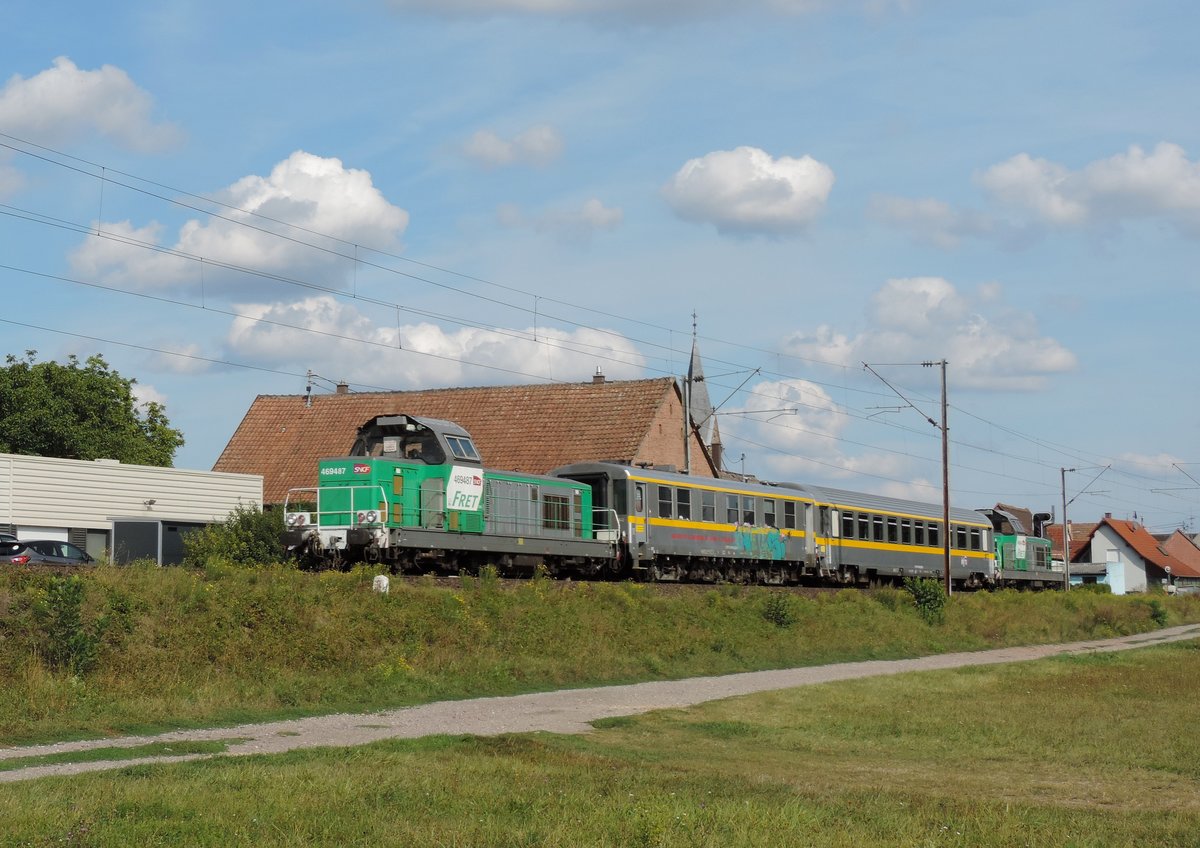 Schwindratzheim - 10. September 2019 : Mauzin Messzug mit den 69487 und 69451.