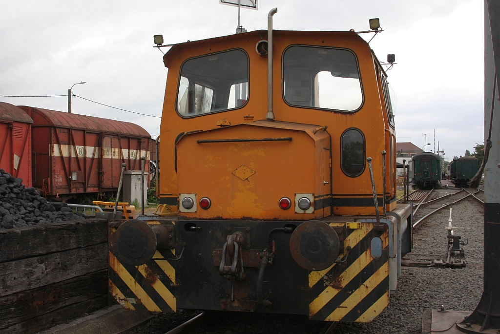 SDP O&K Lok (ex Degussa Antwerpen N.V., Type MB 200 N, Baujahr 1977, Fabr.Nr. 26872) am 26.Juli 2026 in Baasrode-Noord.
