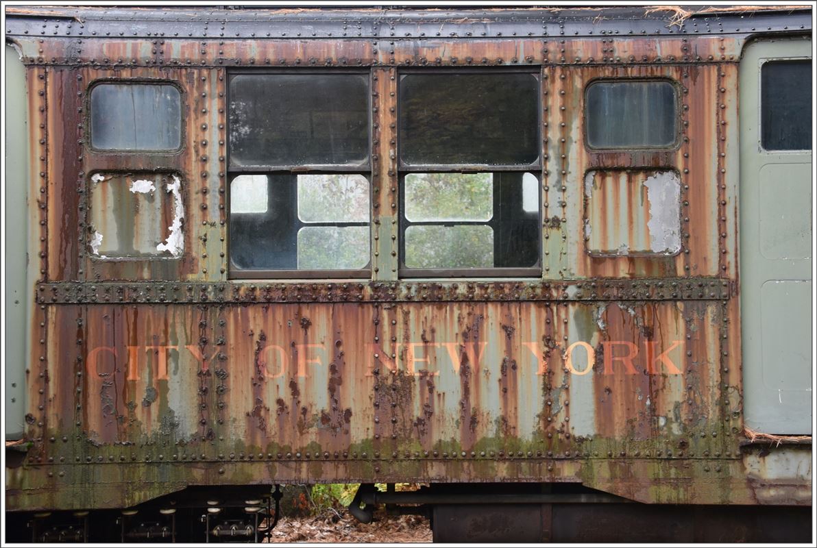 Seashore Trolley Museum Kennebunkport/Maine. Auch einige Fahrzeuge der New Yorker Subway befinden sich in Kennebunkport. (15.10.2017)