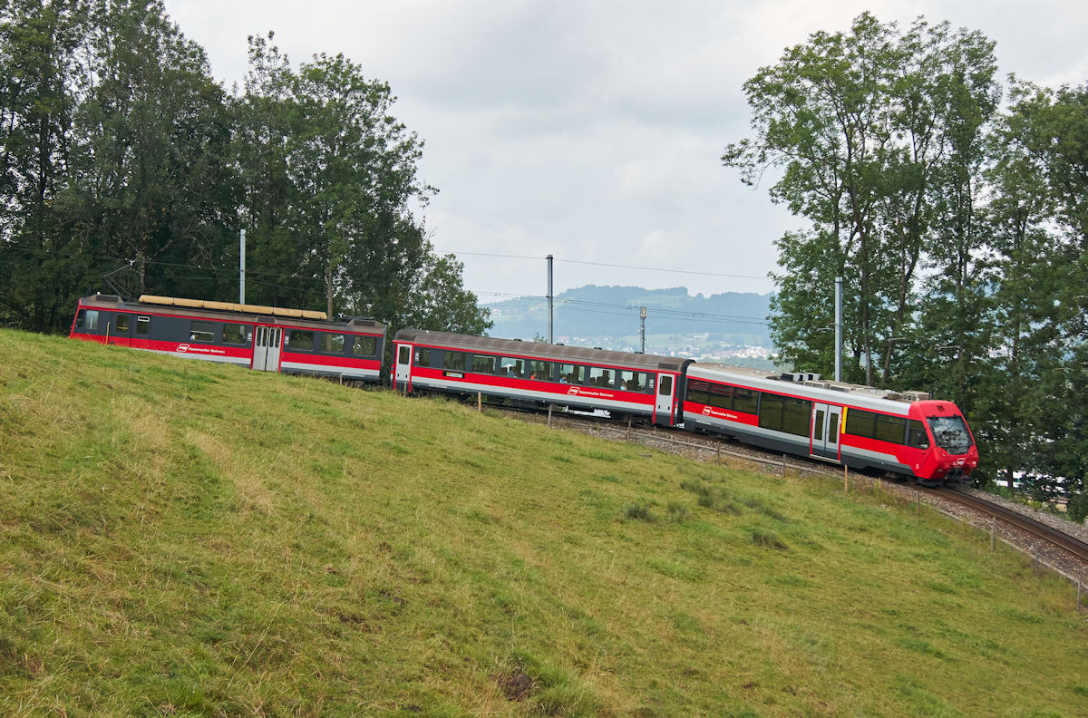 Seit 2018 ist die Zahnradbahnstrecke über die Ruckhalde Geschichte. Hier befand sich auch die weltweit engste Kurve einer Zahnradbahn, welche einen Radius von nur 30 Metern hatte. Am 10.08.2015 fuhr ein unbekannt gebliebener Schmalspur-NPZ aus einem BDeh 4/4 sowie einem Mittel- und Steuerwagen als S2116 von Appenzell nach St. Gallen den Zahnstangenabschnitt hinab. 
