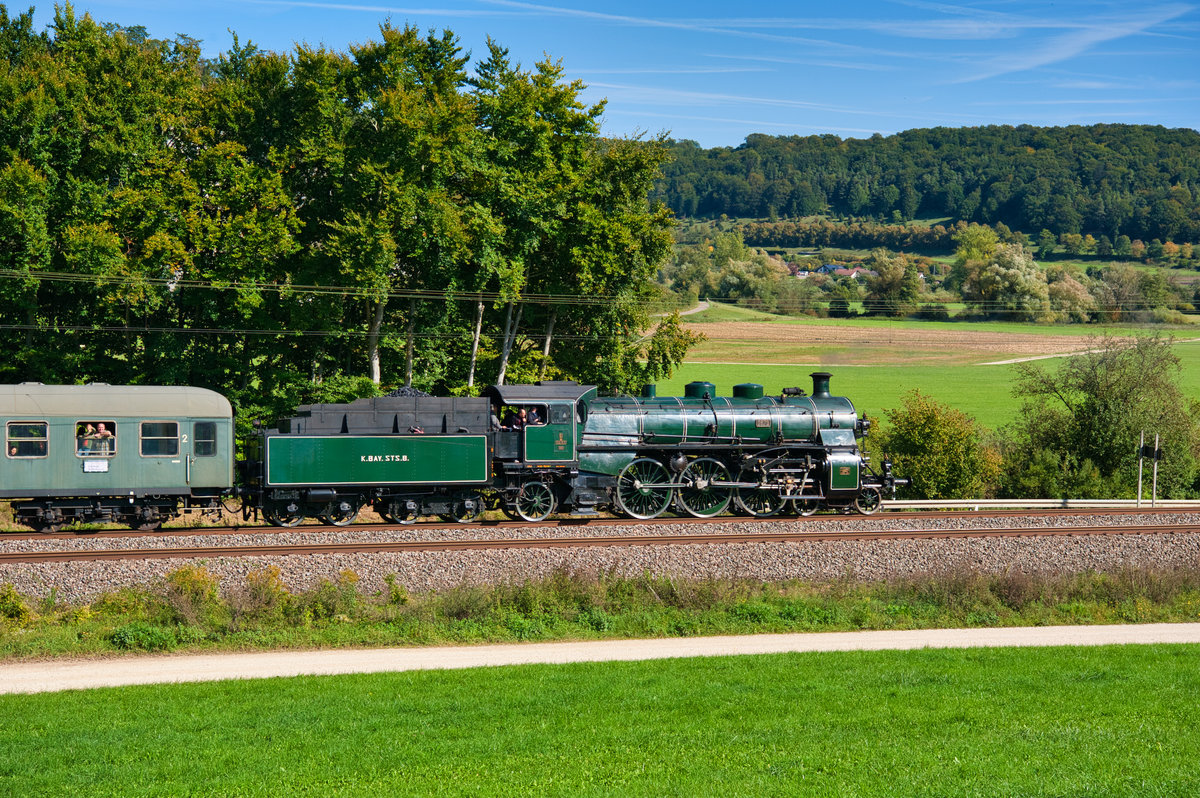 Seitenansicht der Bayerischen S3/6 bei der Pendelfahrt Eichstätt Bahnhof - Treuchtlingen, 29.09.2019