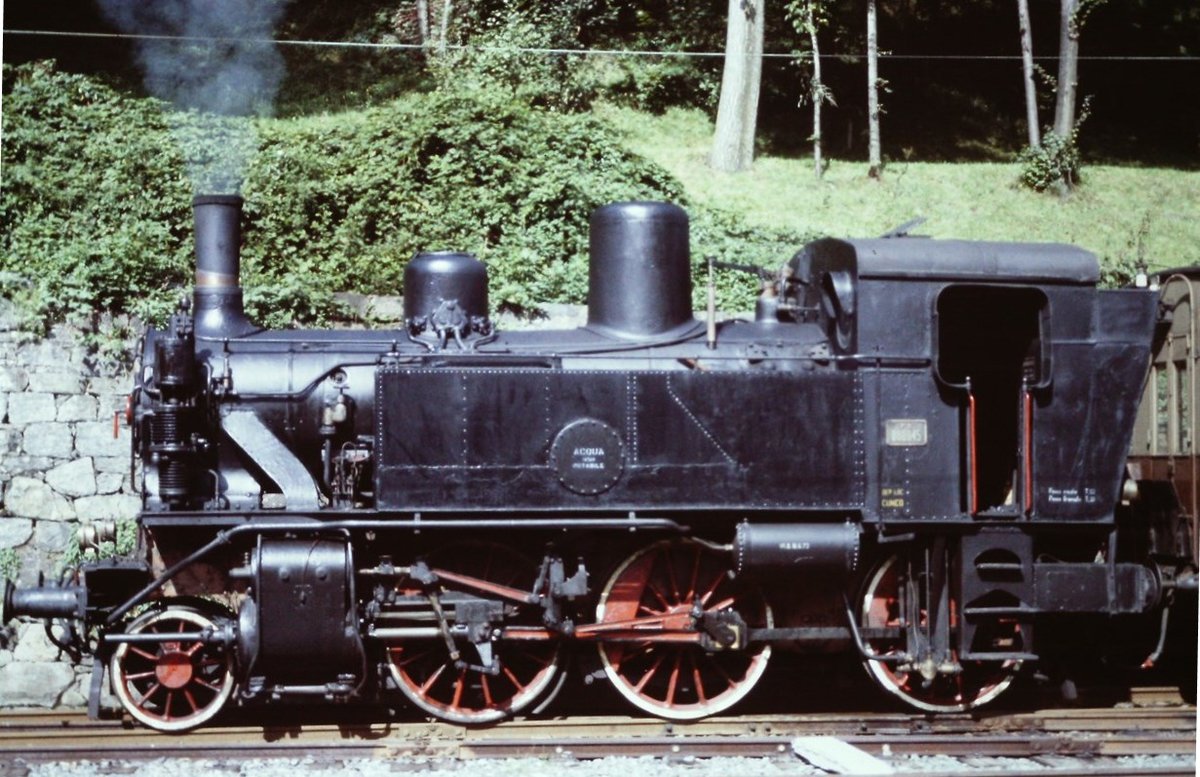 september 1983, another view of 880.045 during the steam special train Torino-Ceres
